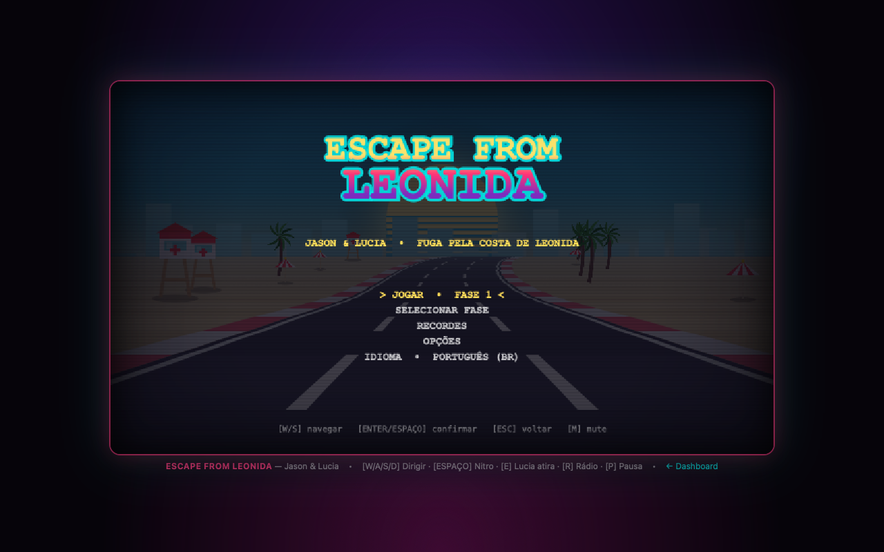 Escape From Leonida — Menu Arcade