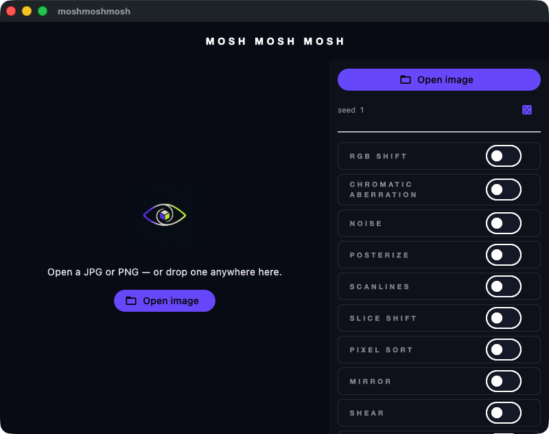 MOSH MOSH MOSH — Interface de Edição
